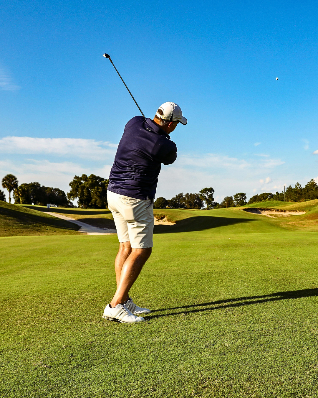 playing golf