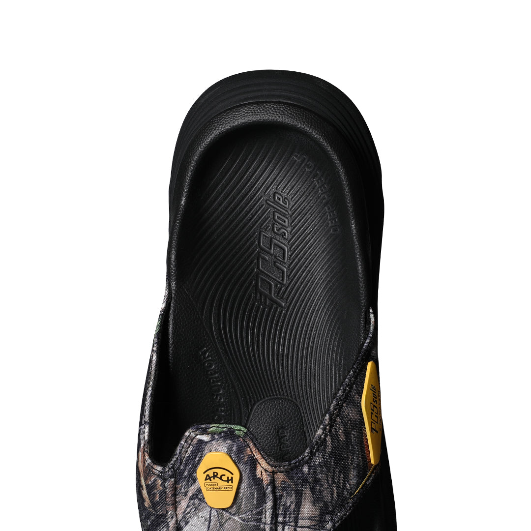 PCSsole Black Camo Flip-Flops with Deep Heel Cup