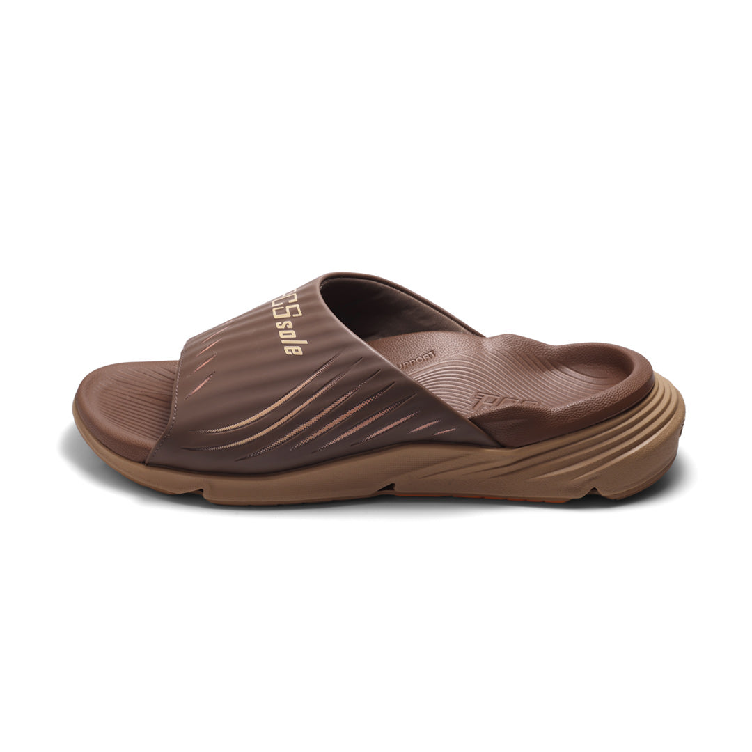 Warm Brown Slides With Arch Support