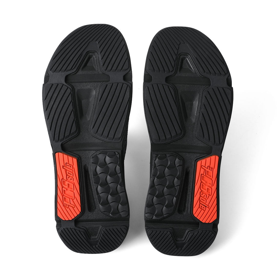 Jet Black Arch Support Flip Flops Sole