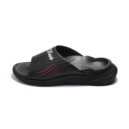 Jet Black Slides With Arch Support