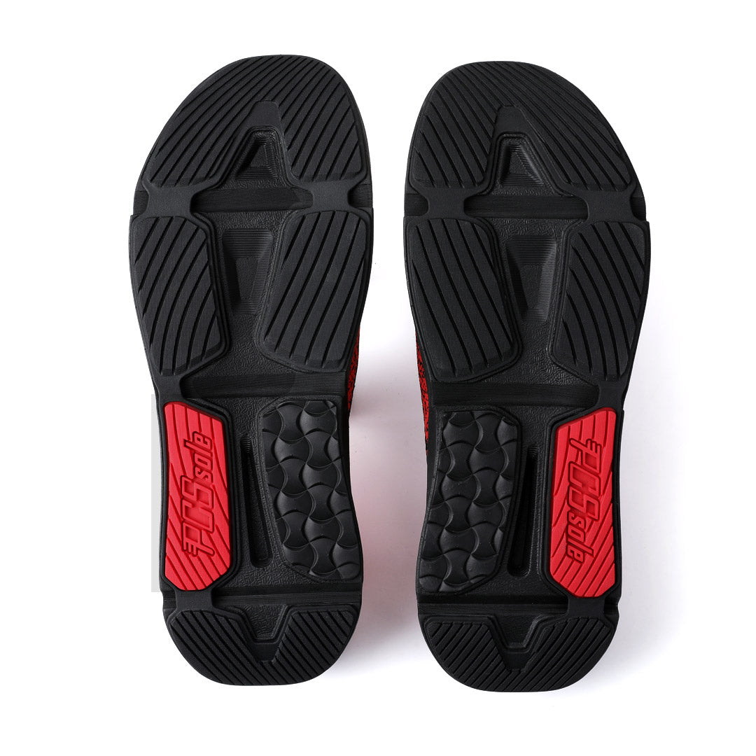 Crimson Red Arch Support Flip Flops Sole