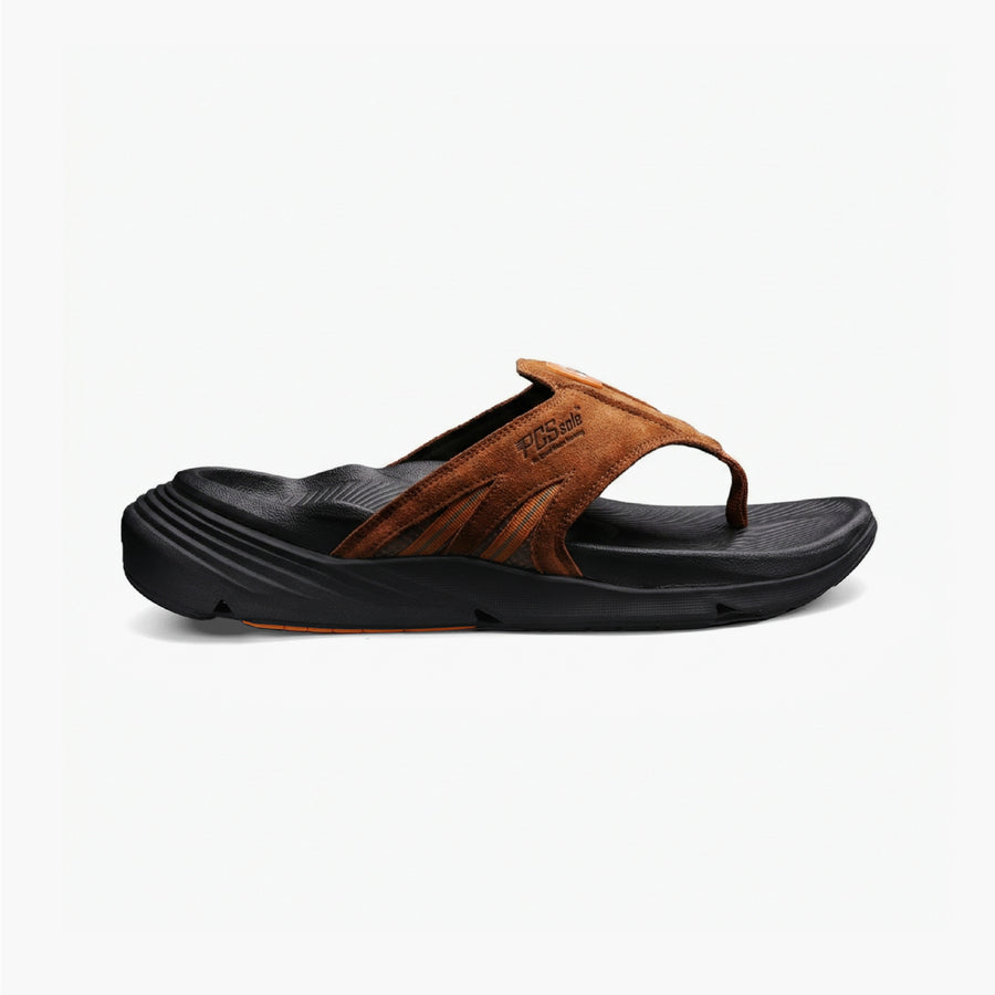 PCSsole Mocha Suede Arch Support Flip Flops