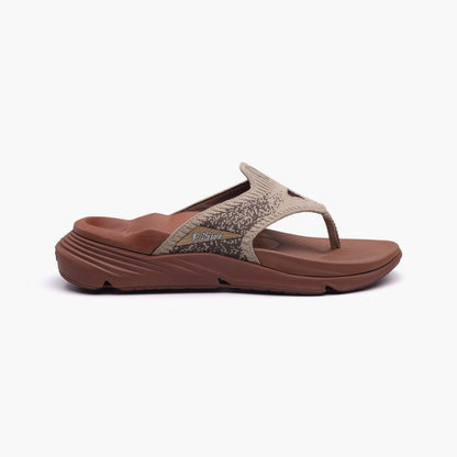 PCSsole Warm Brown Arch Support Flip Flops