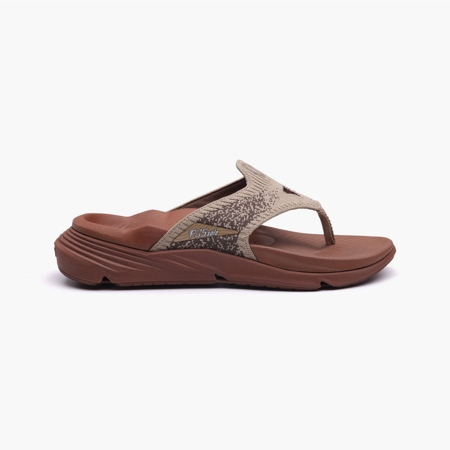 PCSsole Warm Brown Arch Support Flip Flops