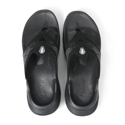 Jet Black Arch Support Flip Flops Front