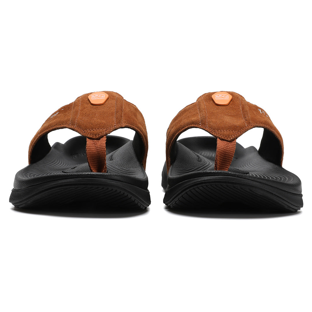 mocha suede flip flops for men​